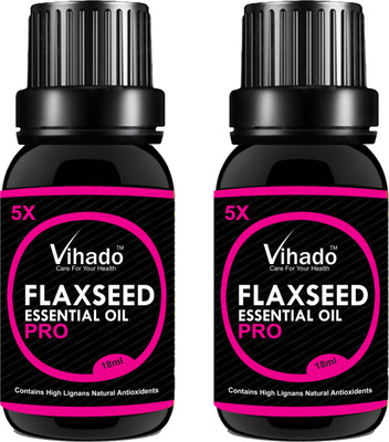 

VIHADO 5x PRO 100% pure flaxseed oil with Omaga-3 (18 gm) (Pack of 2)(18 ml)