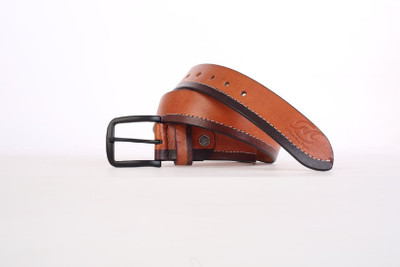 

modello crafts Men Casual Tan Genuine Leather Belt, Orange-brown