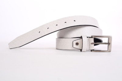 

modello crafts Women Casual White Genuine Leather Belt