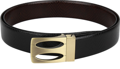 

Gatasmay Men Casual Black Genuine Leather Reversible Belt, Black/brown