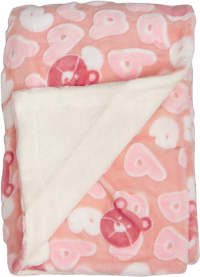 

MeeMee Text Print  Crib Baby Blanket(Cotton, Dark Pink