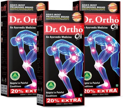 Dr. Ortho Joint Pain Relief Oil 120ml, Pack of 3 - Ayurvedic Joint Pain Massage Oil Liquid(3 x 40 ml)