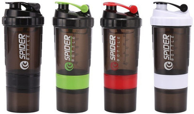 

Spider Protein shaker bottle, 550 ml, Leak proof, storage container, Assorted colors 550 ml Shaker(Pack of 4, Red, Black, White, Green, Yellow, Blue), Black;blue;green;red;white;yellow