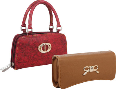

Element Cart Casual, Formal, Party Brown, Red Clutch