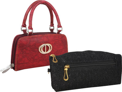 

Element Cart Casual, Formal, Party Black, Red Clutch