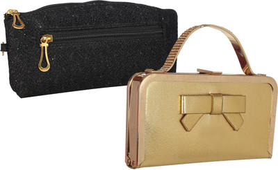 

Element Cart Casual, Formal, Party Black, Gold Clutch