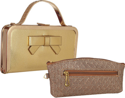 

Element Cart Casual, Formal, Party Brown, Gold Clutch