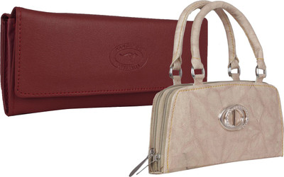 

Element Cart Casual, Formal, Party Maroon, Beige Clutch, Beige;maroon
