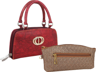 

Element Cart Casual, Formal, Party Brown, Red Clutch