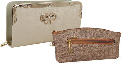 

Fillincart Casual, Formal, Party Brown, Gold Clutch