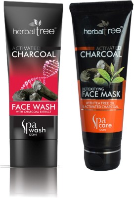 

HERBAL TREE ACTIVATED CHARCOAL FACE WASH - FACE MASK(Set of 2)