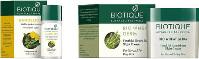 

BIOTIQUE BIO Bio Dandelion Ageless Lightening Serum, Bio Wheat Germ Night Cream(Set of 2)