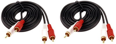 

LipiWorld (Pack-2) 2RCA Male To 2RCA Male Stereo Audio Video Cable RCA Audio Video Cable(Compatible with TV, Black)
