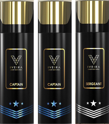 

IVEIRA 2 Captain & 1 Sergeant Body Spray - For Men(495 ml, Pack of 3)