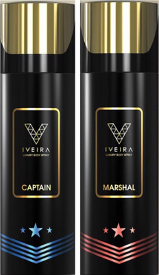 

IVEIRA 1 Captain & 1 Marshal Body Spray - For Men(330 ml, Pack of 2)