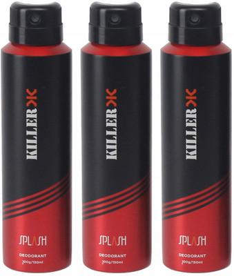 

Killer Splash Deo for Men, 150 ml (Pack of 3) Deodorant Spray - For Men & Women(150 ml, Pack of 3)