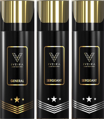 

IVEIRA 1 General & 2 Sergeant Body Spray - For Men(495 ml, Pack of 3)