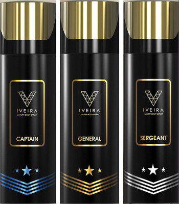 

IVEIRA Captain & General & Sergeant Body Spray - For Men(495 ml, Pack of 3)