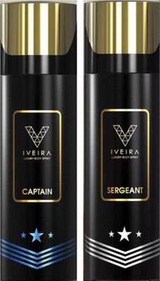 

IVEIRA 1 Captain & 1 Sergeant Body Spray - For Men(330 ml, Pack of 2)
