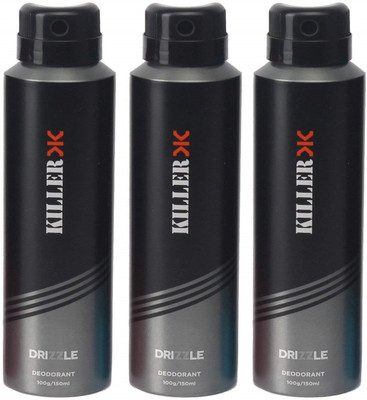 

Killer Drizzle Deo for Men, 150 ml (Pack of 3) Deodorant Spray - For Men & Women(150 ml, Pack of 3)