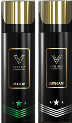 

IVEIRA 1 Major & 1 Sergeant Body Spray - For Men(330 ml, Pack of 2)