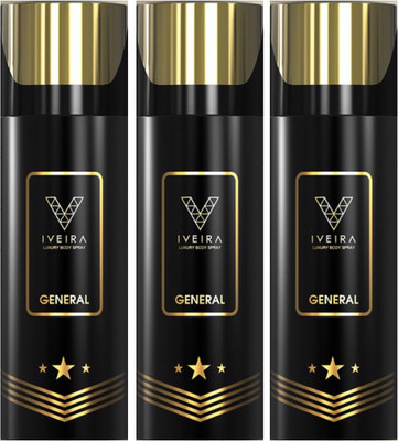 

IVEIRA 3 General Body Spray - For Men(495 ml, Pack of 3)