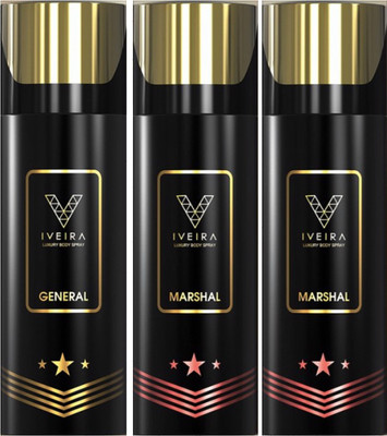 

IVEIRA 1 General & 2 Marshal Body Spray - For Men(495 ml, Pack of 3)