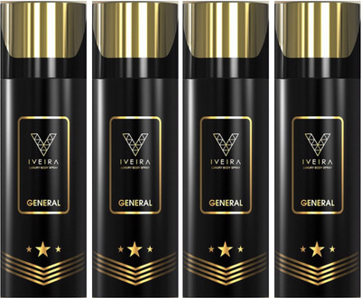 

IVEIRA 4 General Body Spray - For Men(660 ml, Pack of 4)