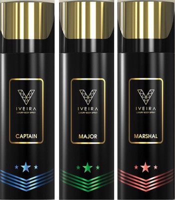 

IVEIRA Captain & Major & Marshal Body Spray - For Men(495 ml, Pack of 3)