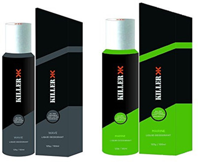 

Killer Wave And Marine Liquid Deodorant 150ML Each (Pack of 2) Deodorant Spray - For Men & Women(150 ml, Pack of 2)