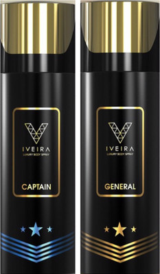 

IVEIRA 1 Captain & 1 General Body Spray - For Men(330 ml, Pack of 2)