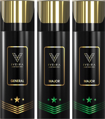 

IVEIRA 1 General & 2 Major Body Spray - For Men(495 ml, Pack of 3)