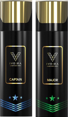 

IVEIRA 1 Captain & 1 Major Body Spray - For Men(330 ml, Pack of 2)