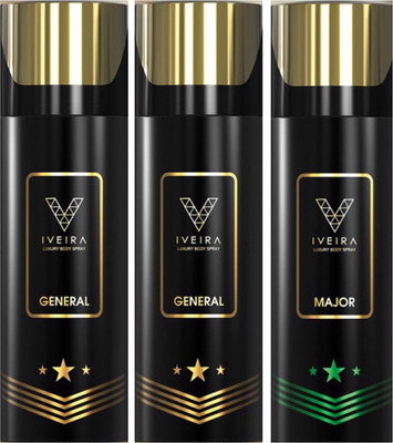 

IVEIRA 2 General & 1 Major Body Spray - For Men(495 ml, Pack of 3)