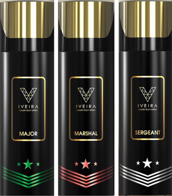 

IVEIRA 1 Major & 1 Marshal & 1 Sergeant Body Spray - For Men(495 ml, Pack of 3)
