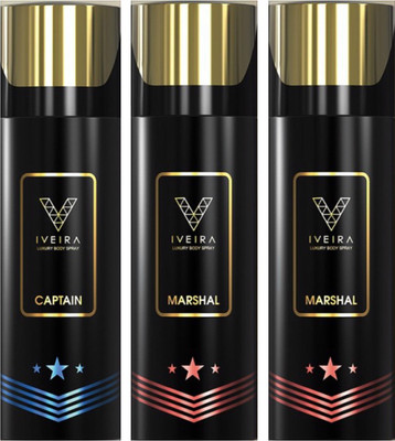 

IVEIRA 1 Captain & 2 Marshal Body Spray - For Men(495 ml, Pack of 3)