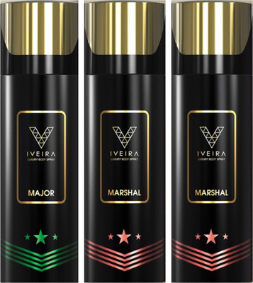 

IVEIRA 1 Major & 2 Marshal Body Spray - For Men(495 ml, Pack of 3)
