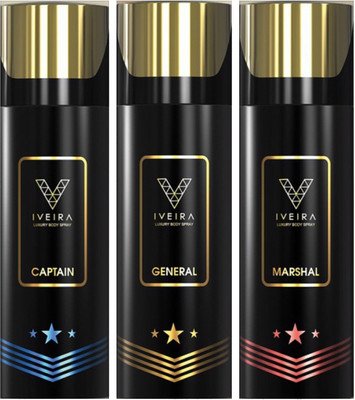 

IVEIRA Captain & General & Marshal Body Spray - For Men(495 ml, Pack of 3)