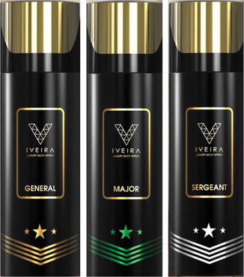 

IVEIRA General & Major & Sergeant Body Spray - For Men(495 ml, Pack of 3)