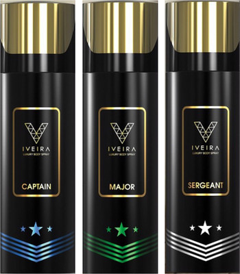 

IVEIRA Captain & Major & Sergeant Body Spray - For Men(495 ml, Pack of 3)