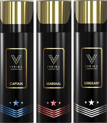

IVEIRA Captain & Marshal & Sergeant Body Spray - For Men(495 ml, Pack of 3)