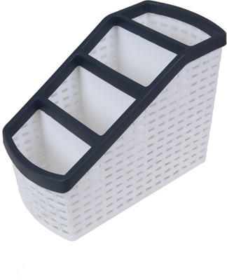 

CSM 4 Compartments Plastic Desk Organizer(White)