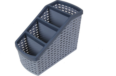 

CSM 4 Compartments Plastic Desk Organizer(Grey)