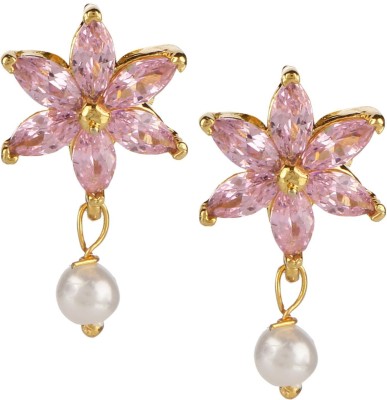 Efulgenz Floral Collection Cubic Zirconia Alloy Drops & Danglers