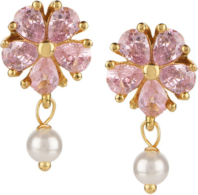 Efulgenz Floral Collection Cubic Zirconia Alloy Drops & Danglers