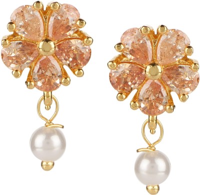 Efulgenz Floral Collection Cubic Zirconia Alloy Drops & Danglers