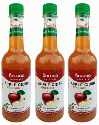 

Bawaa Apple Cider Vinegar with Mother - Raw, Unfiltered, Unpasteurized (Pack of 3) Apple Cider Vinegar(3x0.5 L, Apple Flavored)