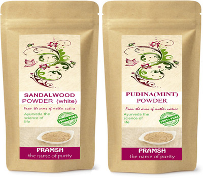 

PRAMSH Premium Quality White Sandalwood 300gm & Pudina (Mint) 100gm Powder Combo(400 g)