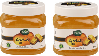 

Zerb Natural Extracts Gold Gel Enriched With Aloe Vera-500g Pack Of 2 Face Wash(500 g)