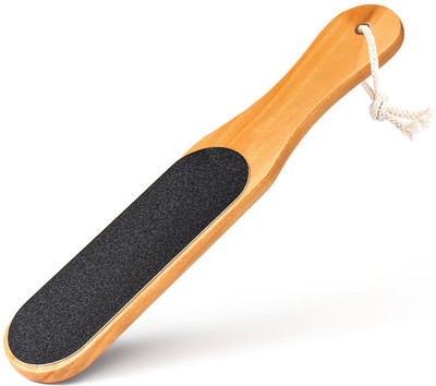 

BOXO Double Sided Wooden Foot Scrubber For Dead Skin, Foot Scrapers, Parlour Accessories, Wooden Foot Scrubber With Handle For Women And Men